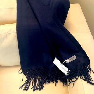 NWT Sferra %100 Cashmere Navy Throw Blanket